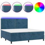 The Living Store Box spring postelja z vzmetnico LED temno modra 200x200cm žamet - Box Spring Postelja, (21492570) | Shoptok.si