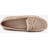 Boto Women's moccasins with perforated pattern and lacing beige Mirisa | Shoptok.si