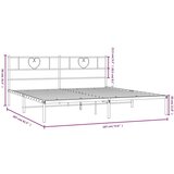 vidaXL Kovinski posteljni okvir z vzglavjem črn 180x200 cm | Shoptok.si