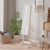 vidaXL Prostostoječe ogledalo belo 34x37x146 cm | Shoptok.si