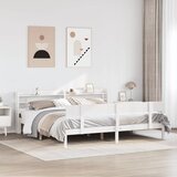 vidaXL Posteljni okvir brez vzmetnice bel 180x200 cm trdna borovina Cene