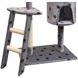 vidaXL Mačje drevo s praskalniki iz sisala 150 cm s tačkami sive barve | Shoptok.si