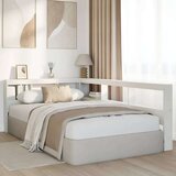  Knjižnica vzglavje L-oblike bela 120 cm trdna borovina | Shoptok.si