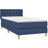  Box spring postelja z vzmetnico modra 100x200 cm blago | Shoptok.si