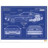Fanattik Back to the Future art print nacrt DeLorean DMC, A3 Cene