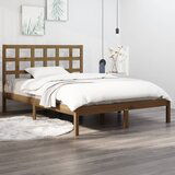 Maison Chic Posteljni okvir - Dvoposteljna postelja - Zakonska postelja medeno rjav iz trdnega lesa 200x200 cm-J5268, (21761293) | Shoptok.si