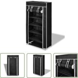 The Living Store Omara za Čevlje s Pokrivalom Blago 58 x 28 x 106 cm Črne Barve - Omara Za Čevlje, (21744460) Cene