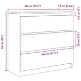  Komoda betonsko siva 80x35x76 cm inženirski les | Shoptok.si