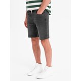 Ombre Men's shorts with elastic waistband and wash effect - grey | shoptok.hr