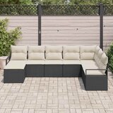  Set sofe s jastukom s pohranom 8 pcs Crna i Krema poliratan | shoptok.hr