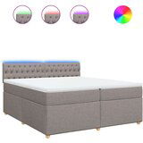 vidaXL Box spring postelja z vzmetnico taupe 200x200 cm blago, (21309886) | Shoptok.si
