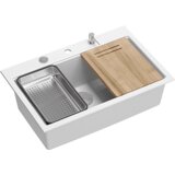 Quadron sudoper MARC WORKSTATION snježno bijela/čelik s daljinskim upravljanjem | shoptok.hr