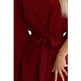 Numoco 287-34 SOFIA Women's dress butterfly with waist tie - BORDÓ | shoptok.hr