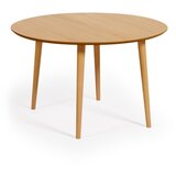 Kave Home Raztegljiva jedilna miza v hrastovem dekorju ø 120 cm Oqui – Cene
