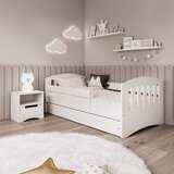 Classic Drveni dječji krevet s ladicom - bijeli - 180*80cm | shoptok.hr