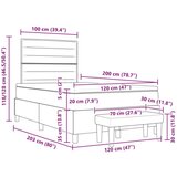  Krevet s uzglavljem s madracem i klupom tamnosmeđi 120x200 cm tkanina | shoptok.hr