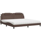 vidaXL Krevet s madracem smeđi 200x200 cm umjetna koža Cijene