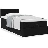 vidaXL Otomanski posteljni okvir z vzmetnico črn 90x200 cm žamet | Shoptok.si