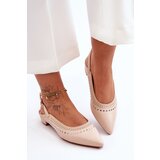 Kesi Leather ballerinas with sack Beige Laroshe