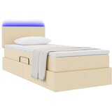  Krevet s prostorom za pohranu s LED-om Krema 90 x 200 cm | shoptok.hr