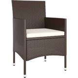  5-dijelni vrtni bistro set poliratan i kaljeno staklo smeđi | shoptok.hr