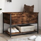 vidaXL Klop za shranjevanje dimljen hrast 70x42,5x47 cm inženirski les | Shoptok.si