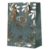 Dekordom novogodišnja dekoracija - giftbag 32cm 461826 - green/gold - kmg ( 043353 ) Cene