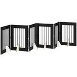  Vrata za pse s postoljem 6 pcs Crni hrast 60 x 80 cm | shoptok.hr