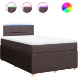vidaXL Box spring postelja z vzmetnico temno rjav 120x200 cm blago, (21291670) | Shoptok.si