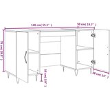  Pisalna miza betonsko siva 140x50x75 cm inženirski les, (20787465) | Shoptok.si