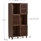 Kave Home Tamno smeđa biblioteka u dekoru oraha s kliznim vratima 84,5x170x42,5 cm Beyla – | shoptok.hr