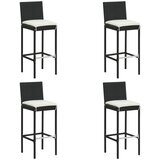 Maison Chic Vrtni barski stolčki - Stol za vrt z blazinami 4 kosi črn poli ratan JS226, (21878377) | Shoptok.si