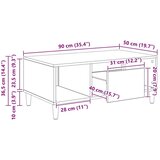 vidaXL Klubska miza Umetni hrast 90 x 50 x 26.5 cm Konstruiran les | Shoptok.si