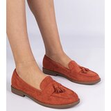 Gemre Orange eco-suede women's moccasins with tassels Marimel | Shoptok.si
