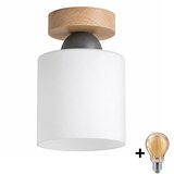 Brilagi LED plafonsko svetlo RETRO GLASS 1xE27/60W/230V Ø 10 cm hrast/bela Cene