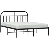  Metalni okvir za krevet s uzglavljem crni 140x190 cm | shoptok.hr