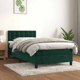 Box spring krevet s madracem tamnozeleni 80 x 200 cm baršunasti | shoptok.hr