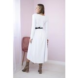 Kesi Dress with a decorative belt and inscription white | shoptok.hr