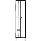 Wolf Garderobna omara s podnožjem, VxŠxG 1800 x 600 x 500 mm, 2 predelka, svetlo siva | Shoptok.si