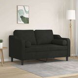 vidaXL Dvosjed s ukrasnim jastucima crni 120 cm od tkanine | shoptok.hr