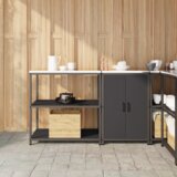 vidaXL Kuhinjski set za shranjevanje 2 pcs Črna 150 x 50 x 92 cm u