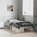  Metalni okvir za krevet s uzglavljem bijeli 100x190 cm | shoptok.hr