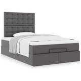  Otomanski okvir kreveta s madraca sivi 120x190cm umjetne kože | shoptok.hr