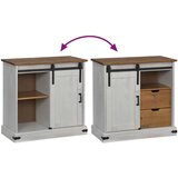 vidaXL Bivak HALDEN z drsnimi vrati Bela 80x40x80 cm Masivni les | Shoptok.si