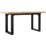 vidaXL Stolić za kavu O-oblika 100x50x45 5 cm od borovine i željeza | shoptok.hr