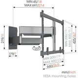 Vogels TVM 5855 crno zidno postolje za x | shoptok.hr