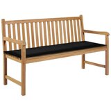 Jastuk za vrtnu klupu crni 150 x 50 x 3 cm od tkanine Oxford Cijene