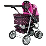  Dječja kolica za lutku 2u1 Alice sa duplim kotačima - crno/roza | shoptok.hr