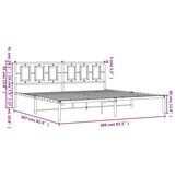 Metalni okvir za krevet s uzglavljem crni 200x200 cm | shoptok.hr