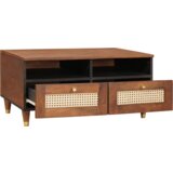 vidaXL Klubske mizice Rjava 80 x 54 x 40 cm Trska in masivno mango les | Shoptok.si